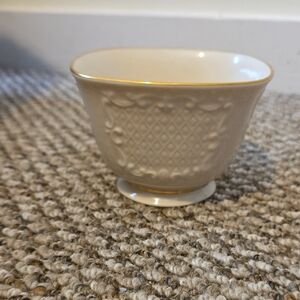 Lenox Canterbury Square Gold Trim Candy Nut Dish Bowl